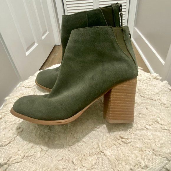 Moss Green Ankle Boots - Picture 1 of 3
